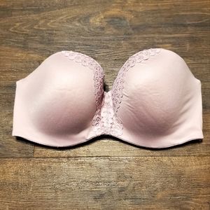 Victoria's Secret 34DD Body By Victoria Purple Strapless Bra Lined Cups